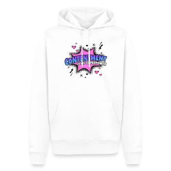 Zufriedenheit Ist Meine Superkraft Eigenschaft - Männer Premium Bio Hoodie - Weiß - Vorne - Nico (187cm)