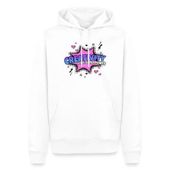 Creativity is my superpower trait - Men’s Premium Organic Hoodie - white - Front - Nico (187cm)
