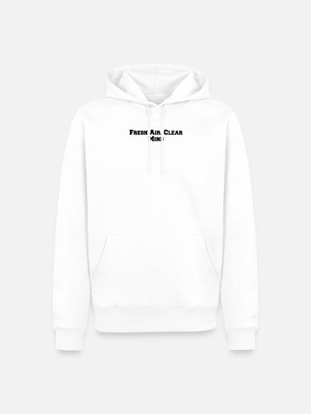 Hiking - Fresh Air, Clear Mind - Men’s Premium Organic Hoodie - white