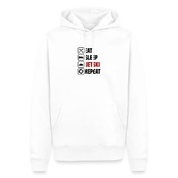 Eat sleep jet ski repeat - Men’s Premium Organic Hoodie - white - Front - Nico (187cm)