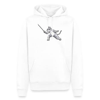 Fechten Katze Fechter degenkämpferfechter - Männer Premium Bio Hoodie - Weiß - Vorne - Nico (187cm)