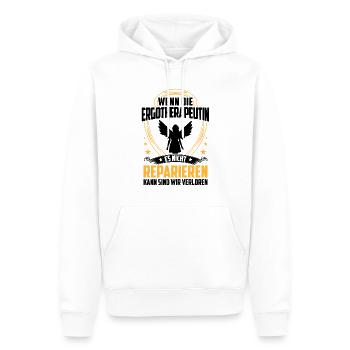 L’ergothérapeute ne répare pas l’ergothérapie - Sweat à capuche Premium bio Homme - blanc - Devant - Nico (187cm)