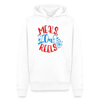 Repas sur bobines - Sweat à capuche Premium bio Homme - blanc - Devant - Nico (187cm)