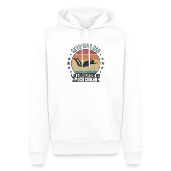 Papa parachutiste Saut en parachute - Sweat à capuche Premium bio Homme - blanc - Devant - Nico (187cm)