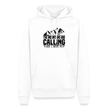 The mountains are calling, I've got to go, mountaineers - Men’s Premium Organic Hoodie - white - Front - Nico (187cm)