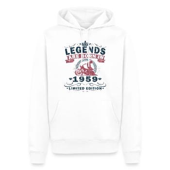 1959 Jubiläum Vintage Biker Motorrad Geschenk - Männer Premium Bio Hoodie - Weiß - Vorne - Nico (187cm)