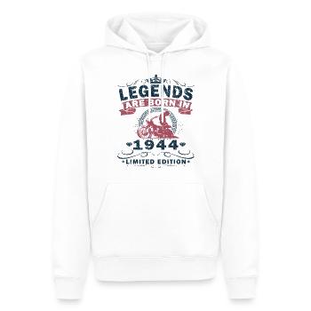 1944 Jubiläum Vintage Biker Motorrad Geschenk - Männer Premium Bio Hoodie - Weiß - Vorne - Nico (187cm)
