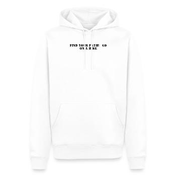 Wandern - Find your path, go on a hike - Männer Premium Bio Hoodie - Weiß - Vorne - Nico (187cm)