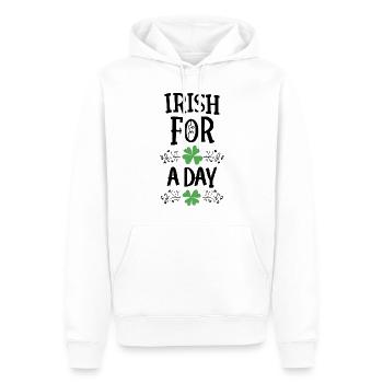 Irlandais Pour Un Jour St Patrick’s Day Shamrock Drôle - Sweat à capuche Premium bio Homme - blanc - Devant - Nico (187cm)