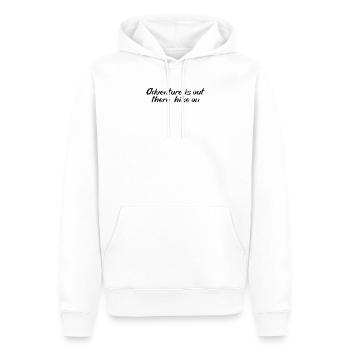 Randonnée - L’aventure est là-bas, la randonnée - Sweat à capuche Premium bio Homme - blanc - Devant - Nico (187cm)