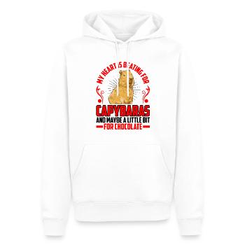 Battements de cœur pour Capybara Capybara d’Amérique du Sud - Sweat à capuche Premium bio Homme - blanc - Devant - Nico (187cm)