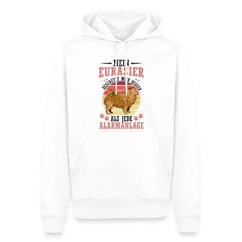 L’Eurasie me protège Spitz eurasien - Sweat à capuche Premium bio Homme - blanc - Devant - Nico (187cm)