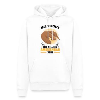 Veut être un fourmilier - Sweat à capuche Premium bio Homme - blanc - Devant - Nico (187cm)