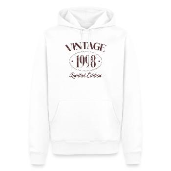 Millésime 1998 Édition Limitée Anniversaire 1998 - Sweat à capuche Premium bio Homme - blanc - Devant - Nico (187cm)