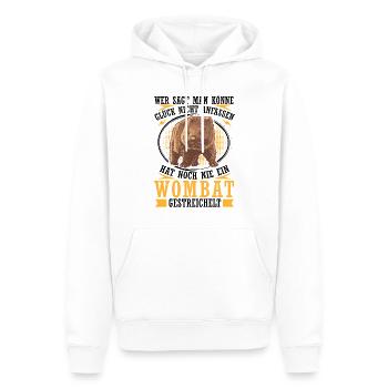 Wombat caressant le marsupial australien - Sweat à capuche Premium bio Homme - blanc - Devant - Nico (187cm)