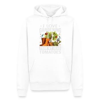 J’adore jardiner à partir de ma tête Tomates - Sweat à capuche Premium bio Homme - blanc - Devant - Nico (187cm)