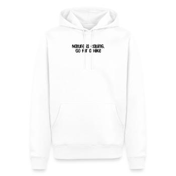 Hiking - Nature is calling, go for a hike - Men’s Premium Organic Hoodie - white - Front - Nico (187cm)