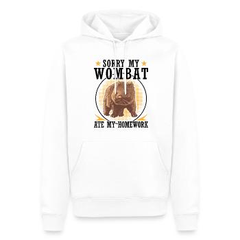 Wombat hat meine Hausaufgaben Beuteltier - Männer Premium Bio Hoodie - Weiß - Vorne - Nico (187cm)