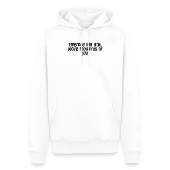 Randonnée - Embrassez le sentier, laissez des empreintes de - Sweat à capuche Premium bio Homme - blanc - Devant - Nico (187cm)