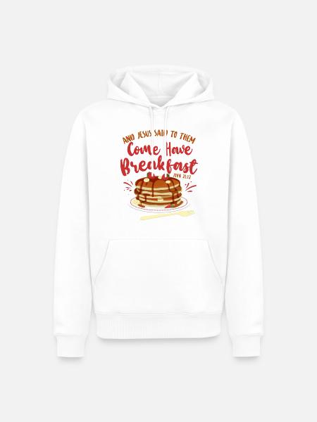 Pancake Lover Kids Bible Quote - Men’s Premium Organic Hoodie - white