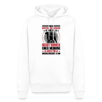 Le poil dur allemand est imbattable - Sweat à capuche Premium bio Homme - blanc - Devant - Nico (187cm)