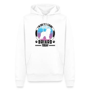 Briard Berger de Brie Discours uniquement avec Briard - Sweat à capuche Premium bio Homme - blanc - Devant - Nico (187cm)