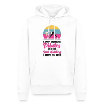 Instructeur de Pilates Professeur Retro A - Sweat à capuche Premium bio Homme - blanc - Devant - Nico (187cm)