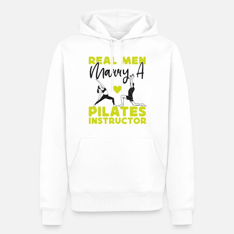 Pilates Instructor Teacher Husband - Männer Premium Bio Hoodie - Weiß