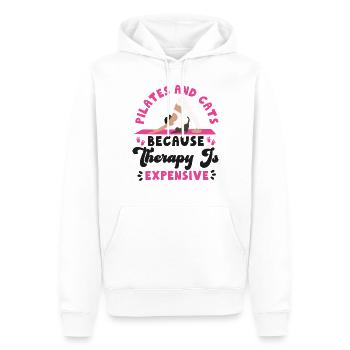 Instructeur de Pilates Enseignant Chat - Sweat à capuche Premium bio Homme - blanc - Devant - Nico (187cm)