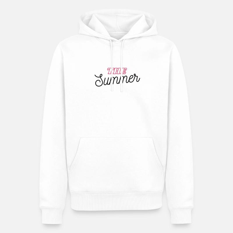 Été été - Sweat à capuche Premium bio Homme - blanc
