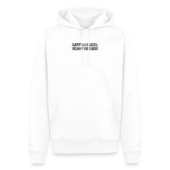 Randonnée - La vie est une montée, profitez de la randonnée - Sweat à capuche Premium bio Homme - blanc - Devant - Nico (187cm)