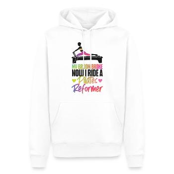 Instructeur de Pilates Enseignant - Sweat à capuche Premium bio Homme - blanc - Devant - Nico (187cm)