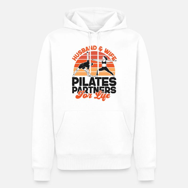 Pilates Instructor Teacher Husband - Männer Premium Bio Hoodie - Weiß