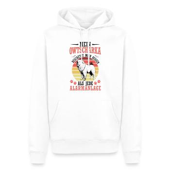 Ovcharka me protège Caucasien Ovcharka - Sweat à capuche Premium bio Homme - blanc - Devant - Nico (187cm)