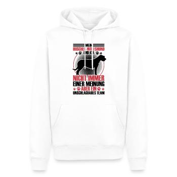 Irischer Wolfshund ist unschlagbar - Männer Premium Bio Hoodie - Weiß - Vorne - Nico (187cm)