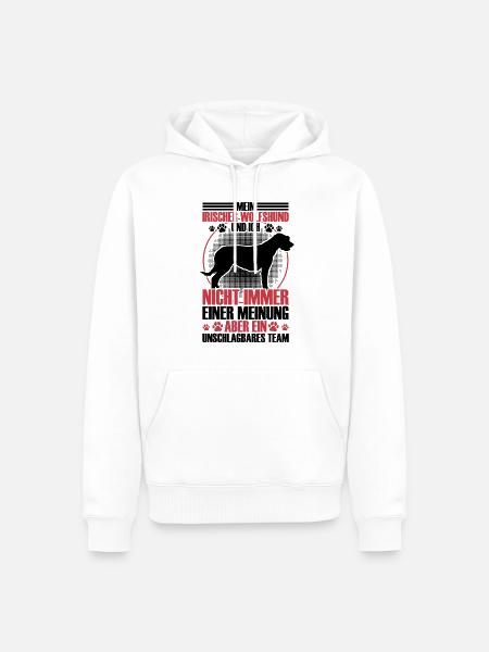 Irish Wolfhound est imbattable - Sweat à capuche Premium bio Homme - blanc