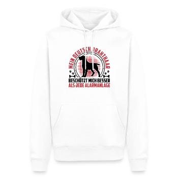 German wirehaired dog protects me better - Men’s Premium Organic Hoodie - white - Front - Nico (187cm)