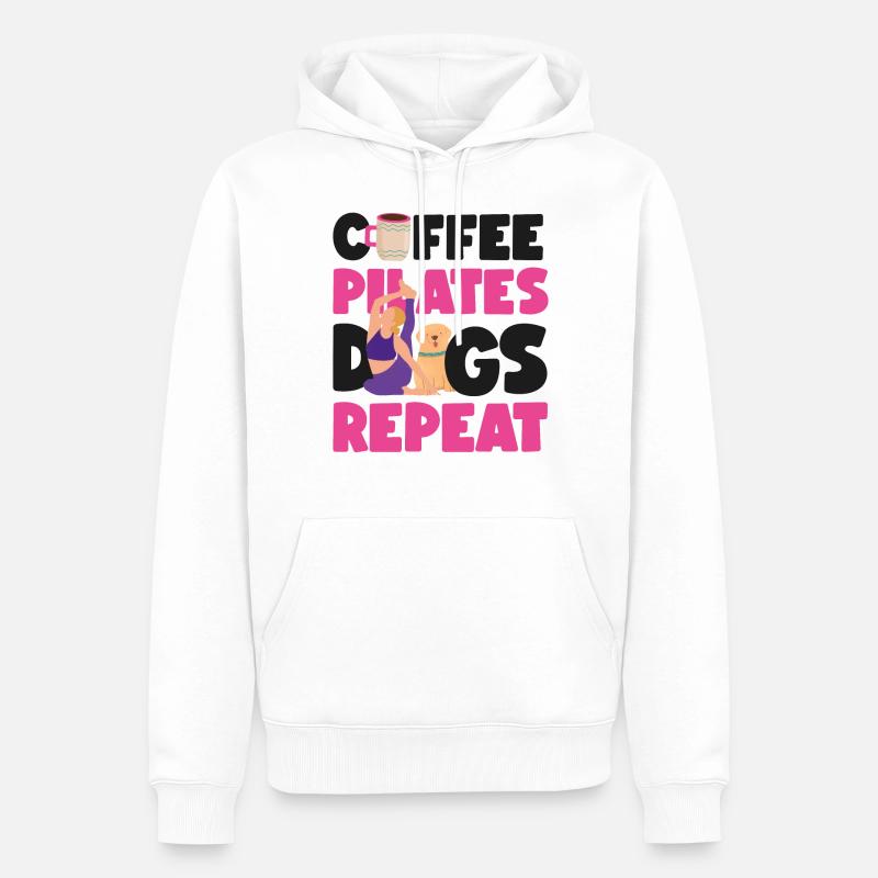 Instructeur de Pilates Professeur Café - Sweat à capuche Premium bio Homme - blanc