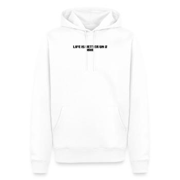 Randonnée - La vie est plus belle en randonnée - Sweat à capuche Premium bio Homme - blanc - Devant - Nico (187cm)
