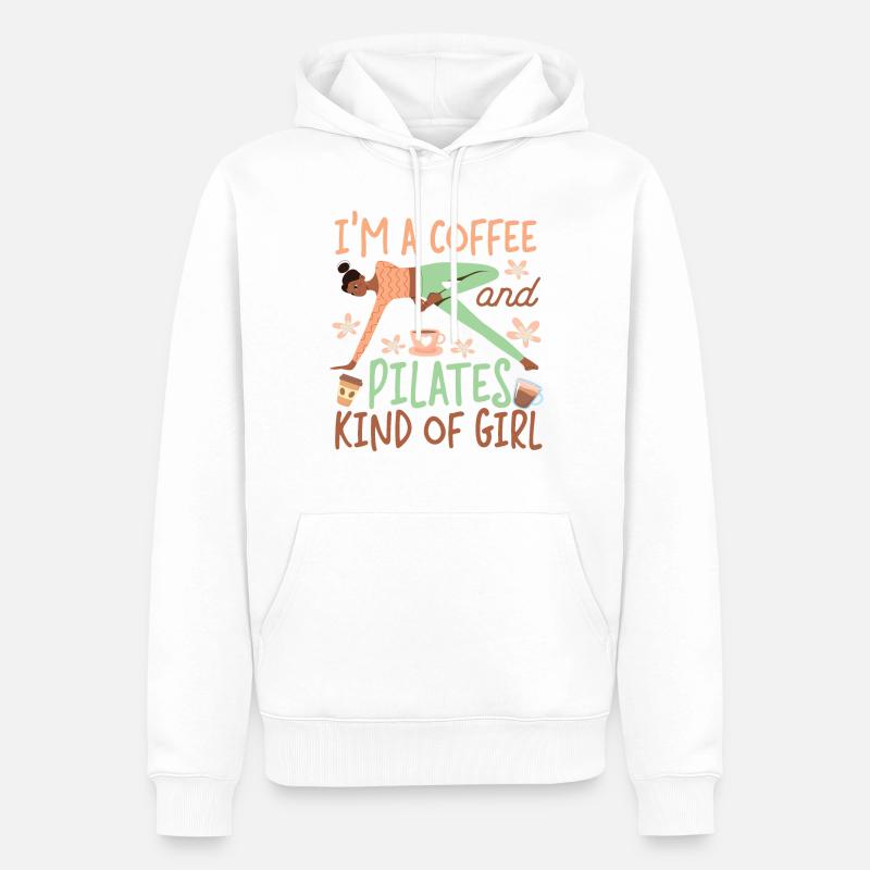 Pilates Instructor Teacher Coffee - Männer Premium Bio Hoodie - Weiß