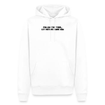 Wandern - Follow the trail, let nature guide you - Männer Premium Bio Hoodie - Weiß - Vorne - Nico (187cm)