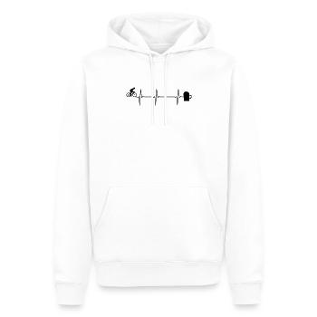 Road Bike Beer ECG Heartbeat Road Cyclist - Men’s Premium Organic Hoodie - white - Front - Nico (187cm)