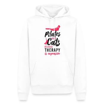 Instructeur de Pilates Enseignant Chat - Sweat à capuche Premium bio Homme - blanc - Devant - Nico (187cm)