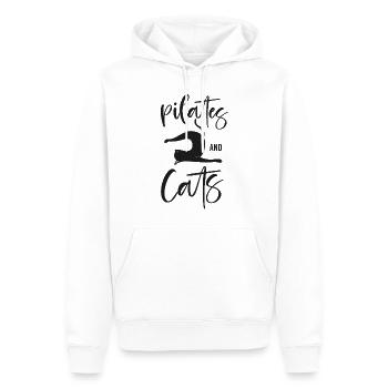Instructeur de Pilates Enseignant Chat - Sweat à capuche Premium bio Homme - blanc - Devant - Nico (187cm)