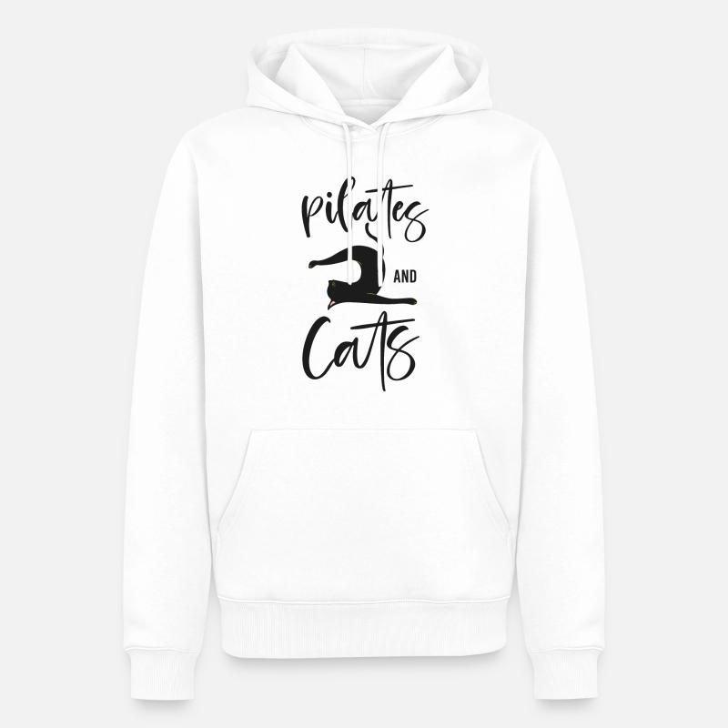 Instructeur de Pilates Enseignant Chat - Sweat à capuche Premium bio Homme - blanc