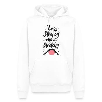 Pilates Instructeur Professeur Jeu de mots - Sweat à capuche Premium bio Homme - blanc - Devant - Nico (187cm)