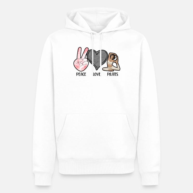 Pilates Instructor Teacher Peace - Männer Premium Bio Hoodie - Weiß