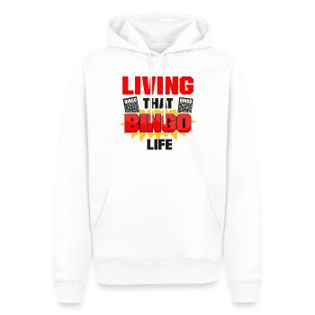 Bingo Player Living That Bingo - Men’s Premium Organic Hoodie - white - Front - Nico (187cm)