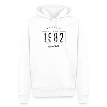 Meilleur millésime 1982 Millésime 1982 Anniversaire - Sweat à capuche Premium bio Homme - blanc - Devant - Nico (187cm)