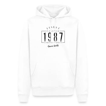 Finest Vintage 1987 Millésime 1987 Anniversaire Anniversaire - Sweat à capuche Premium bio Homme - blanc - Devant - Nico (187cm)